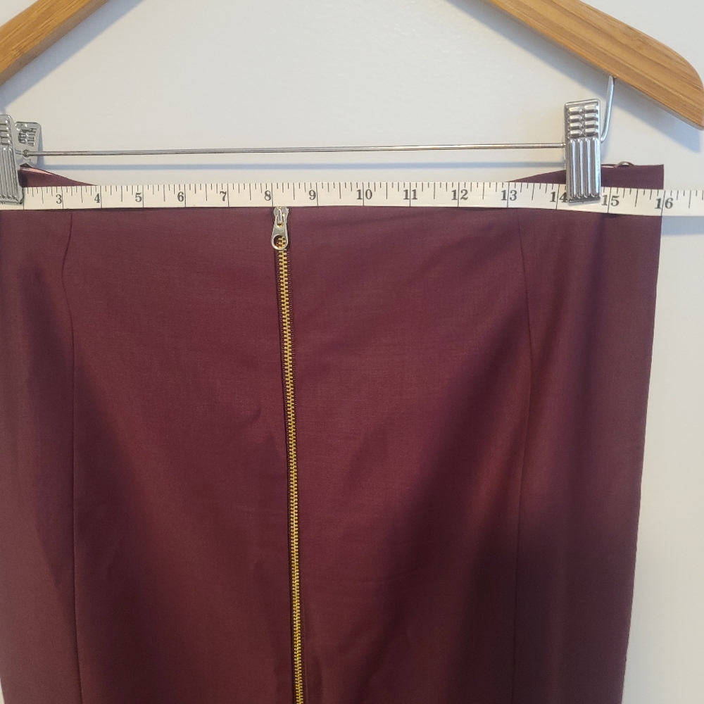 Ted Baker Burgundy Pencil Skirt - Picture 6 of 6